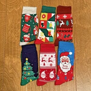 Bisousox Crazy Christmas Socks – Gift Pack of 6 Pairs‎ Unisex Size 5-8